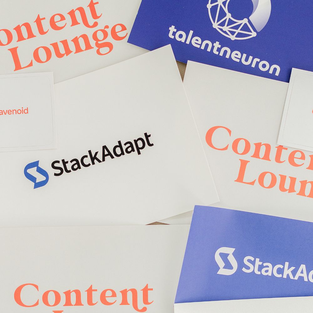 stack of custom branded postcards